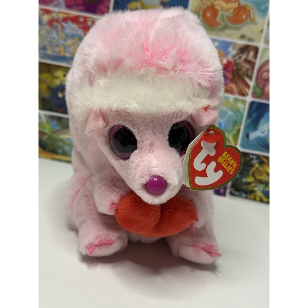 Ty Beanie Bellies Cheesecake Pink Hedgehog‎ Plush 6" w/ Tag
